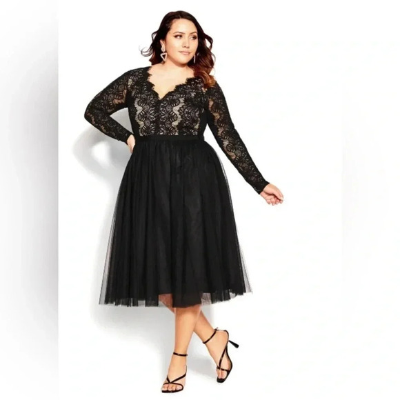 City Chic Rare Beauty black dress size XL/22 - Picture 1 of 11